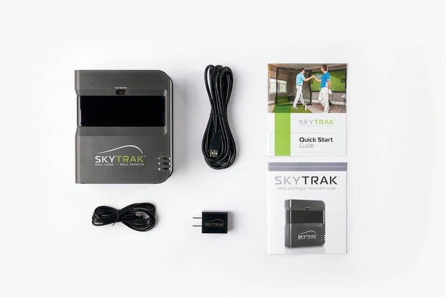 SkyTrak Golf Simulator Studio Pro Package Launch Monitor, Metal Protective Case, Enclosure, Simulator Software, Hitting Mat, Projector and Ball Tray - Improve Your Game from Home