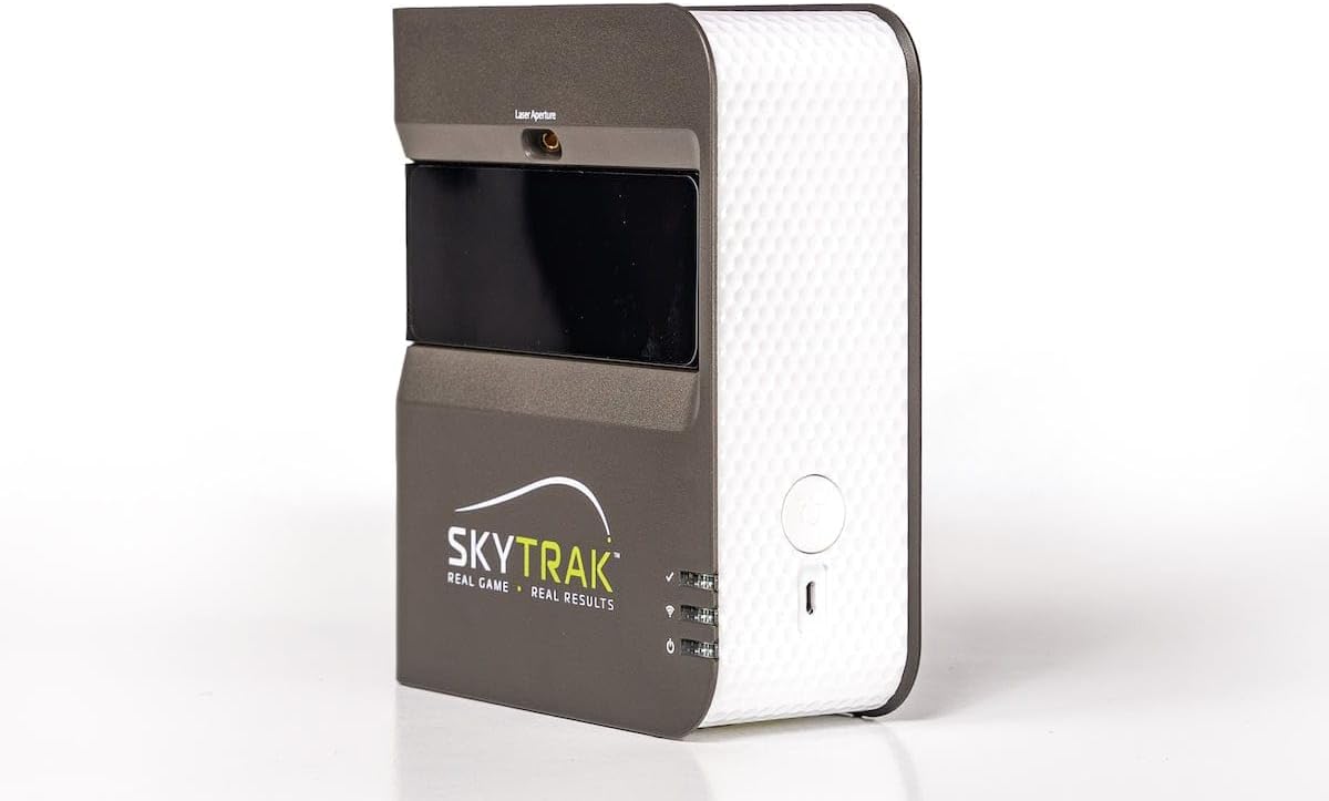 SkyTrak Golf Simulator Studio Pro Package Launch Monitor, Metal Protective Case, Enclosure, Simulator Software, Hitting Mat, Projector and Ball Tray - Improve Your Game from Home