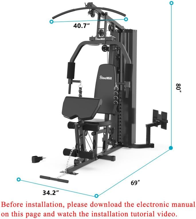 SincMill Home Gym Multifunctional Full Body Workout Equipment for Home Exercise Fitness