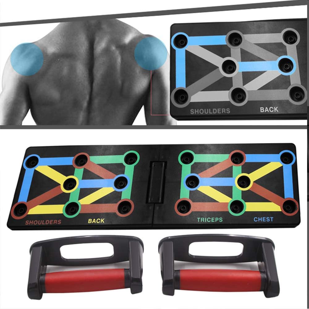 Cretee Push Up Board - Foldable Fitness Rack Training System 12 in 1 for Home Fitness