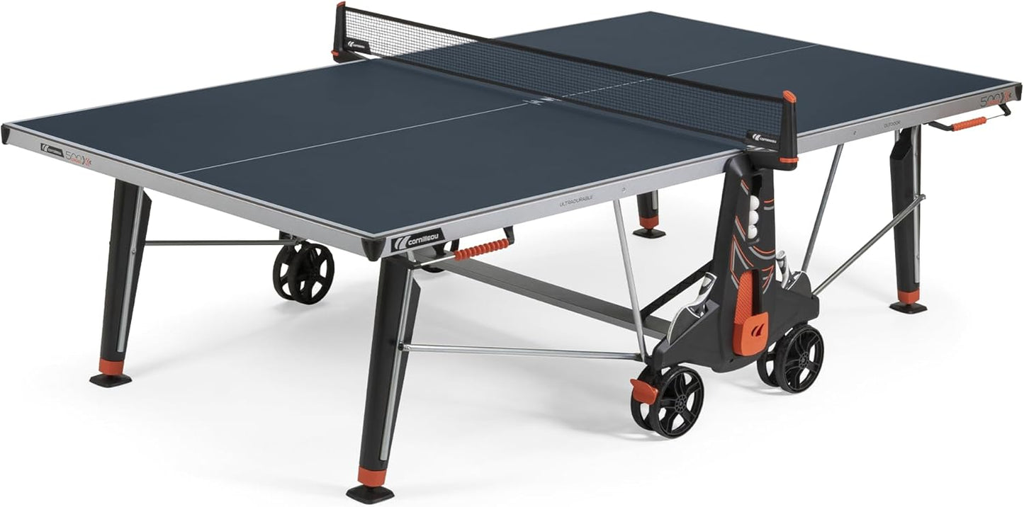 Cornilleau - 500X Performance Outdoor Table and Functional – 6mm Laminated Top – Foldable – Weatherproof – Durable – Black or Blue