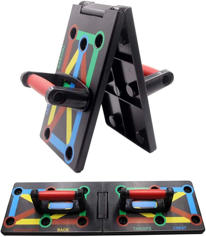 Cretee Push Up Board - Foldable Fitness Rack Training System 12 in 1 for Home Fitness