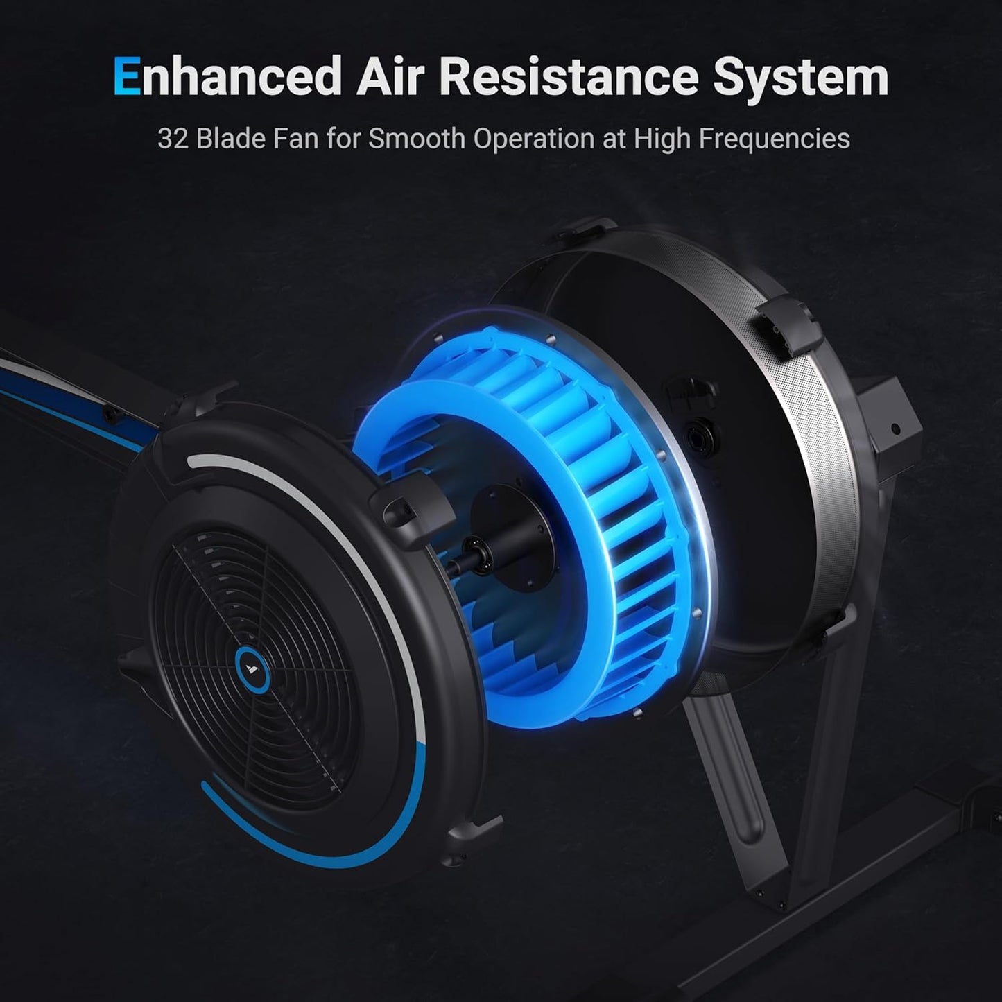 MERACH Rowing Machines for Home Gym, Adjustable Air Resistance Professional Indoor Rower, Ergonomic Comfort Seat, Performance Monitor and Device Holder