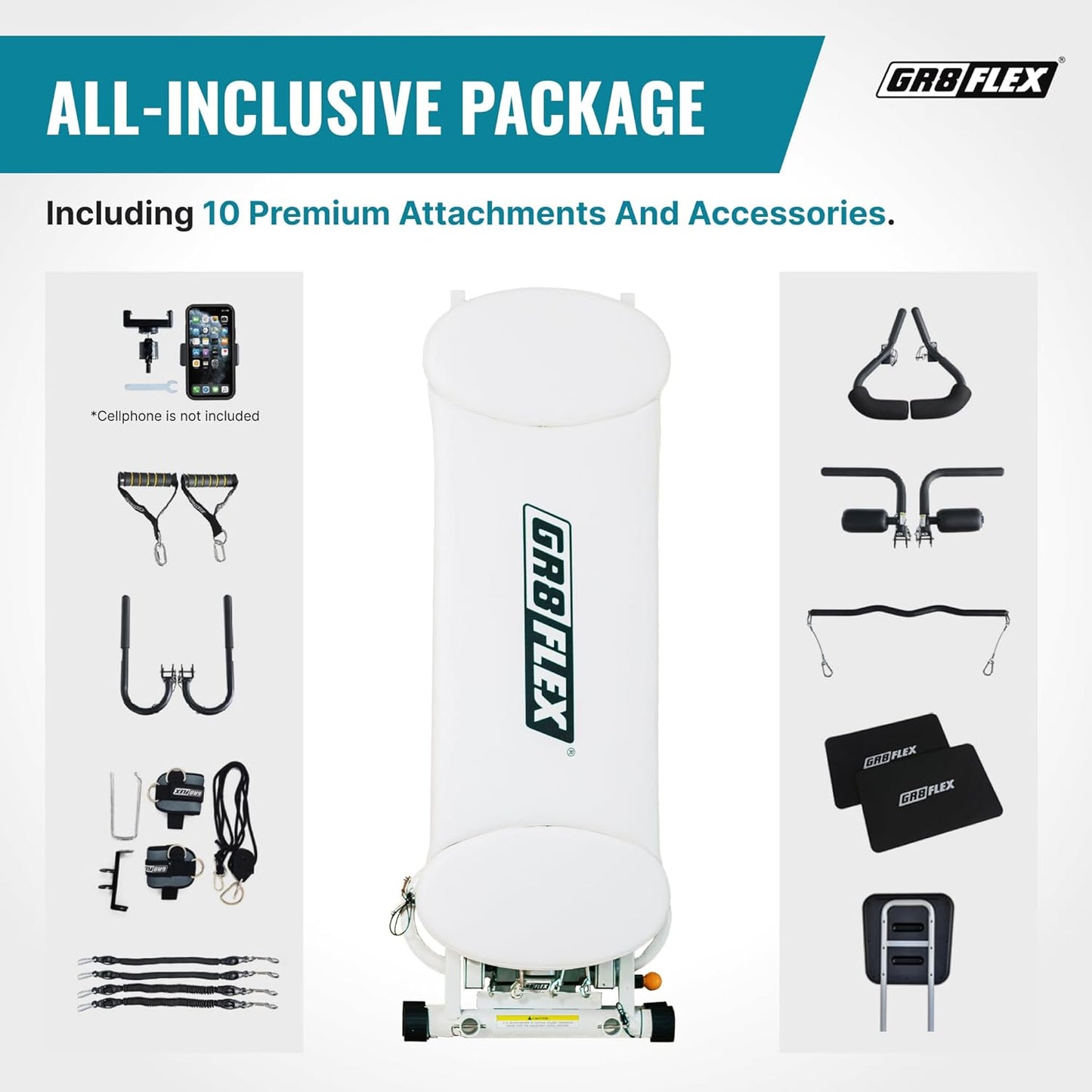 GR8FLEX Total Gym Fit Your Home Style - Pearl White XL Model