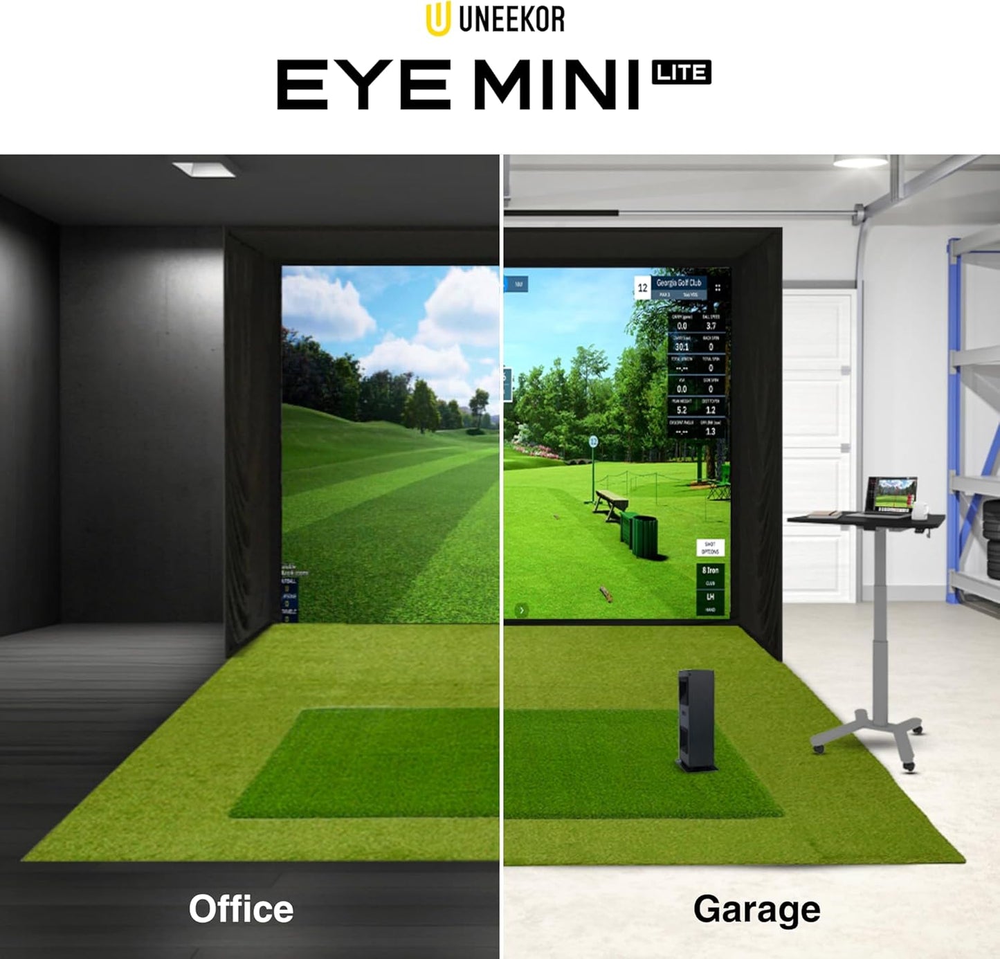 Eye Mini LITE Golf Launch Monitor, Indoor Golf Simulators for Home, Office and Garage, Dimple Optix Technology, Compatible with Refine+, GSPro, E6 Connect and TGC19, Work with PC Only