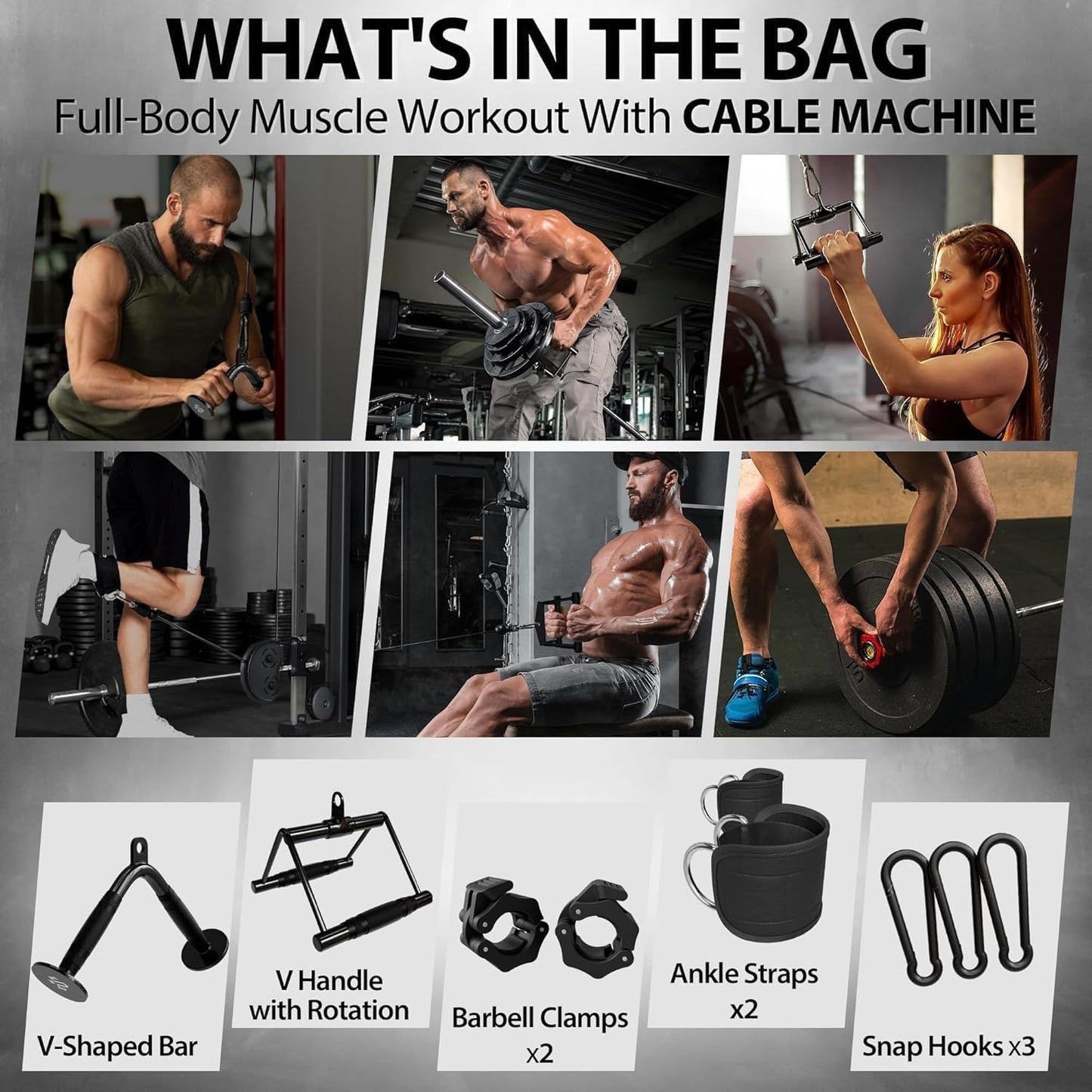 Mikolo Power Cage, 2000LB Squat Rack, Dual Pulley Cable Crossover System, Multi-function Free Weight Home Gym Workout Machine with Attachments