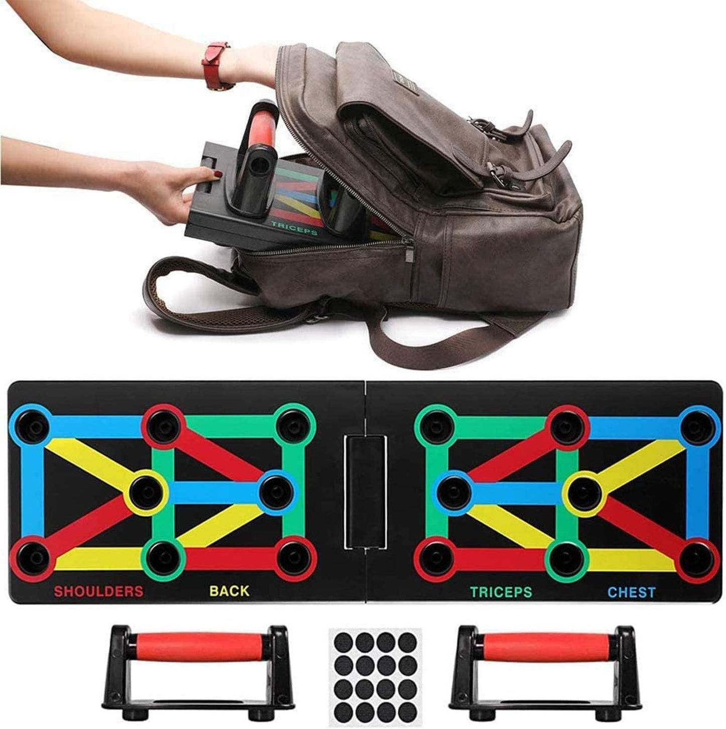 Cretee Push Up Board - Foldable Fitness Rack Training System 12 in 1 for Home Fitness
