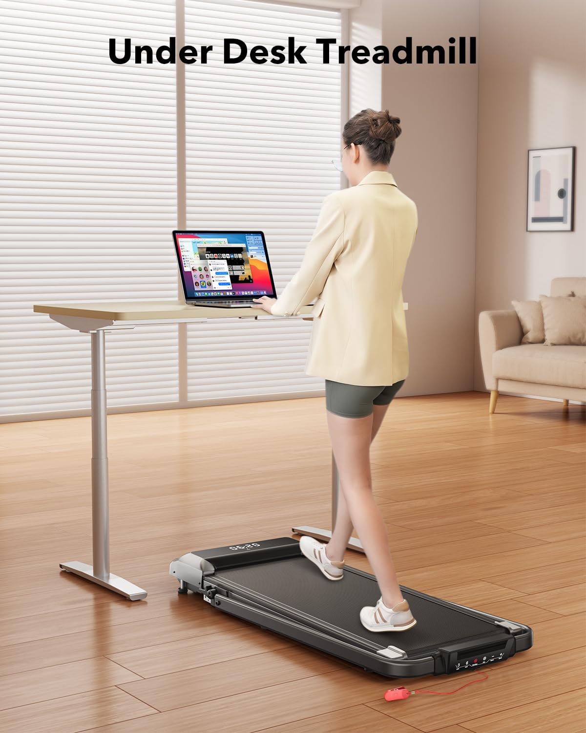 2-in-1 Treadmill, Walking Pad 12 km/hr, 7% Slope, 2.5 HP Electric Folding Treadmill, Extra Large 40 cm, Data Memory Function, App & Remote Control