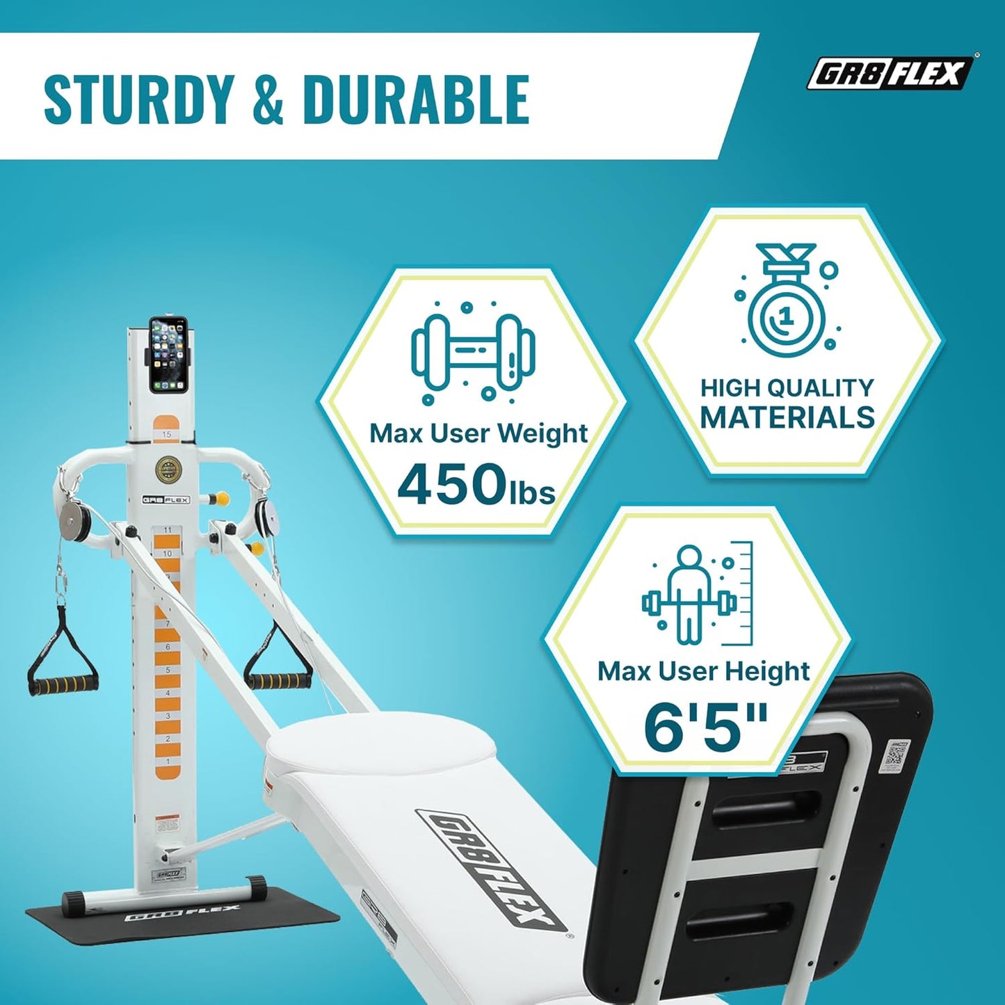 GR8FLEX Total Gym Fit Your Home Style - Pearl White XL Model