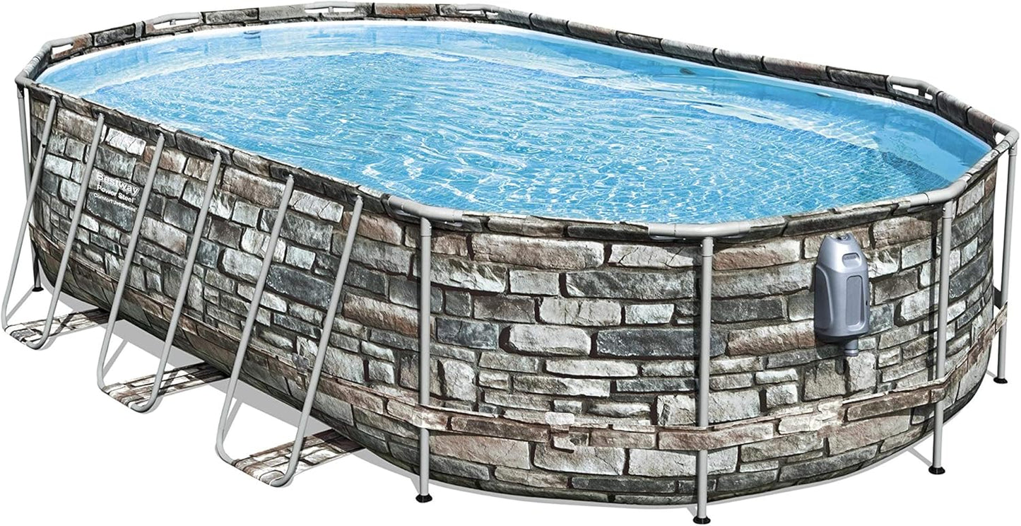 Bestway Above Ground Pool, Power Steel Comfort Jet Oval Garden Pool, Family Pool, 20ft