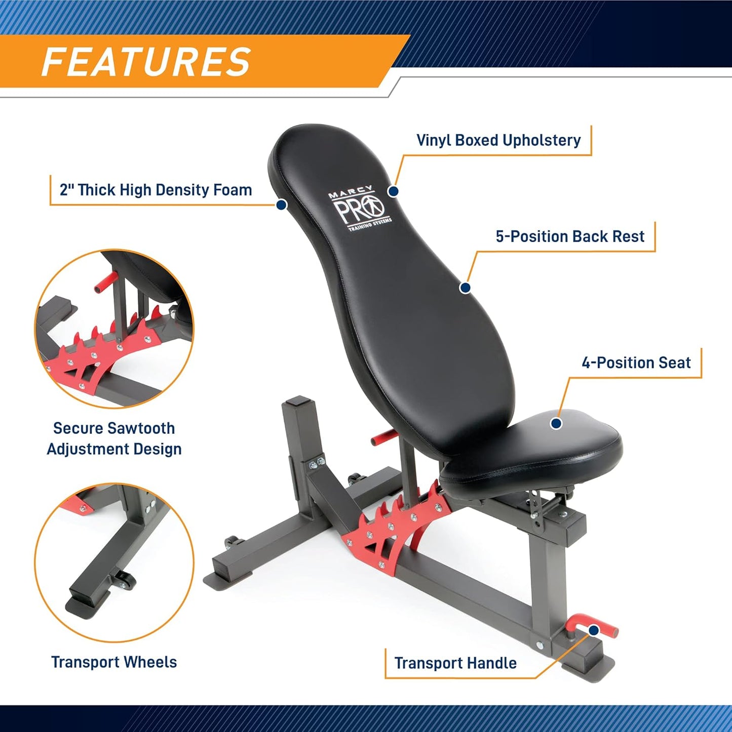 Marcy 3 in 1 Smith Machine Home Gym System with Upper and Lower Dual Cable Crossovers and Adjustable Bench for Full Body Training, Black