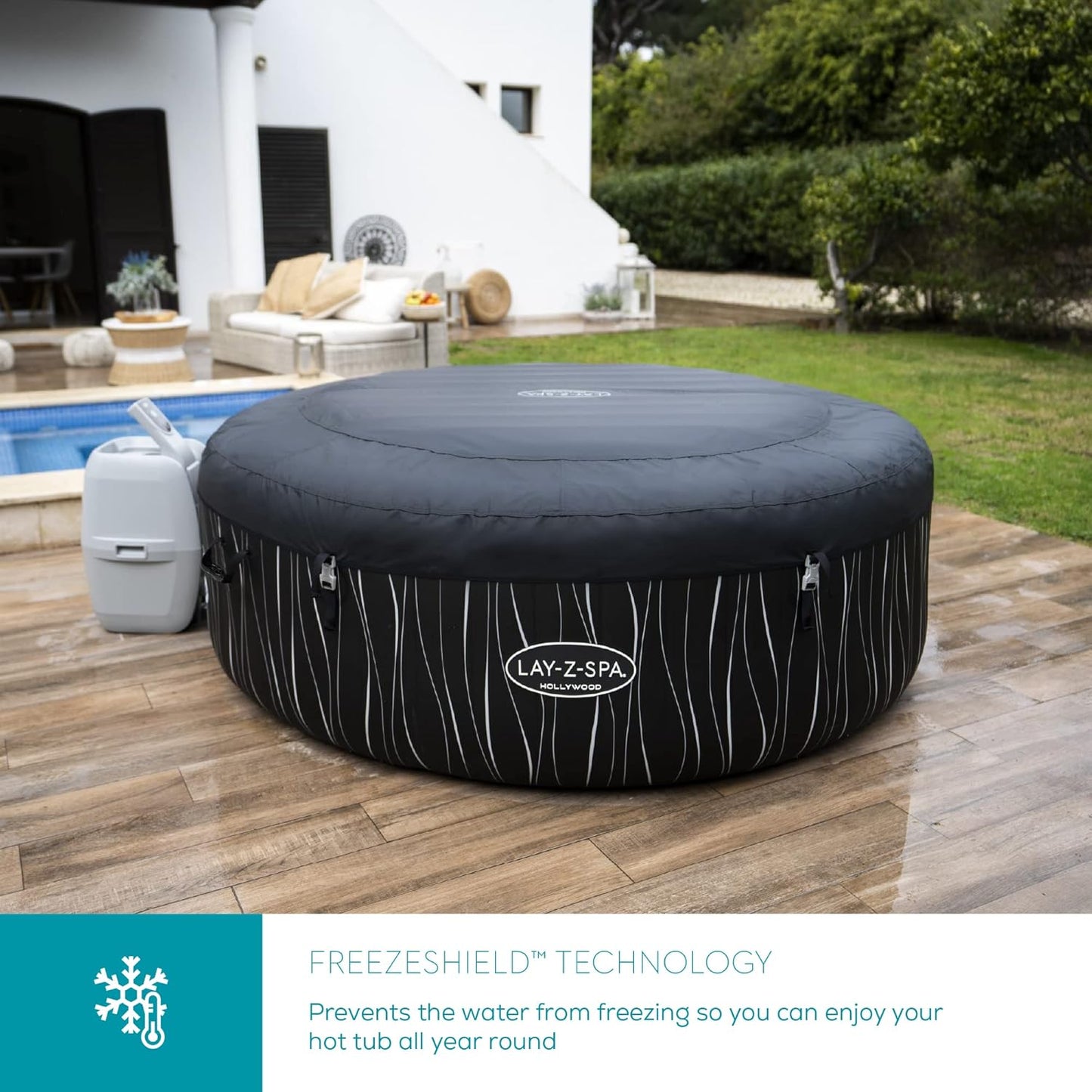 Lay-Z-Spa Hollywood Luxe AirJet Inflatable Hot Tub with LED Lights 4-6 person, 1.96 m x 66 cm