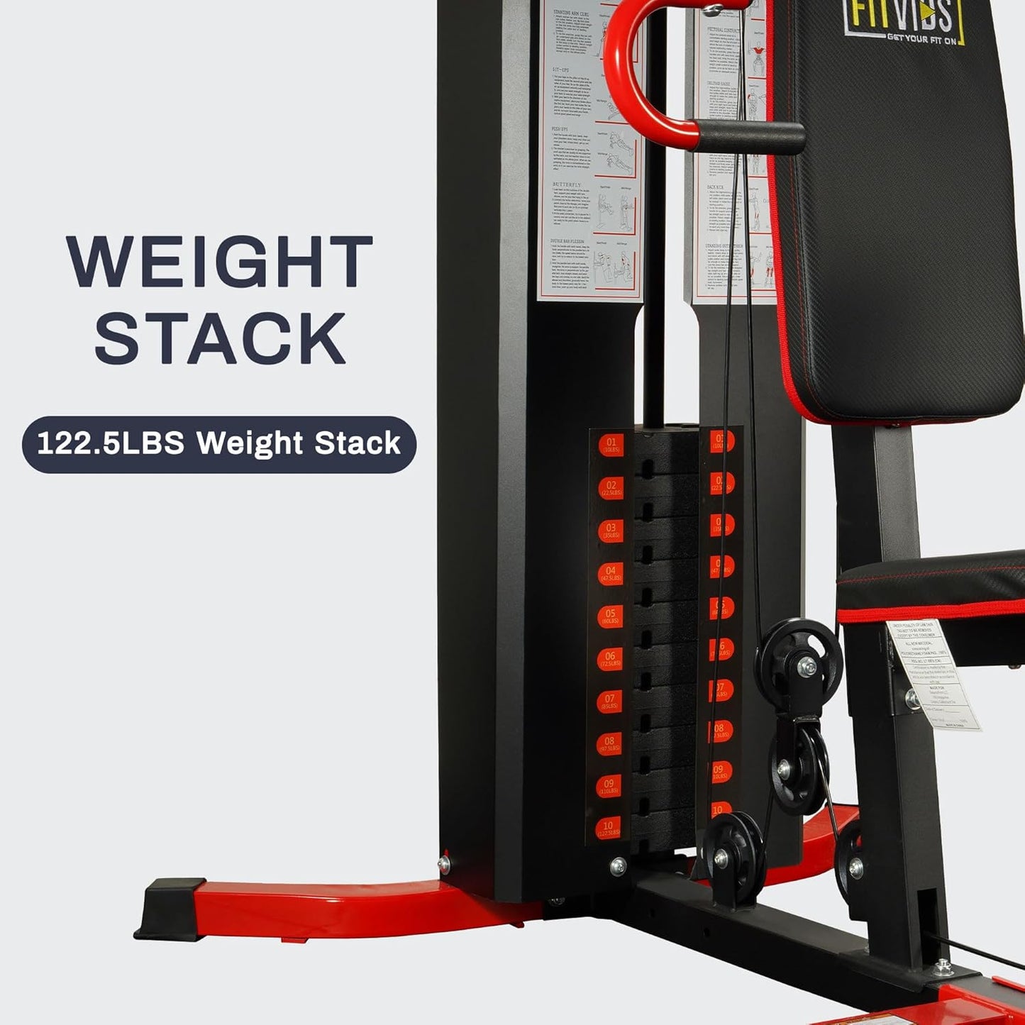 Home Gym, Multifunctional Workout Equipment with Leg Press, Exercise Equipment for Home with Pulley System, Home Gym Equipment for Full Body Strength Training