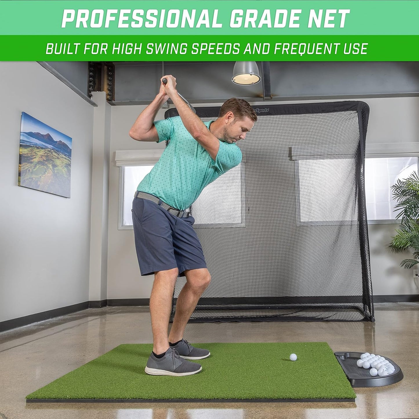 GoSports Elite Golf Practice Net with Steel Frame - Choose 10' or 7' Size