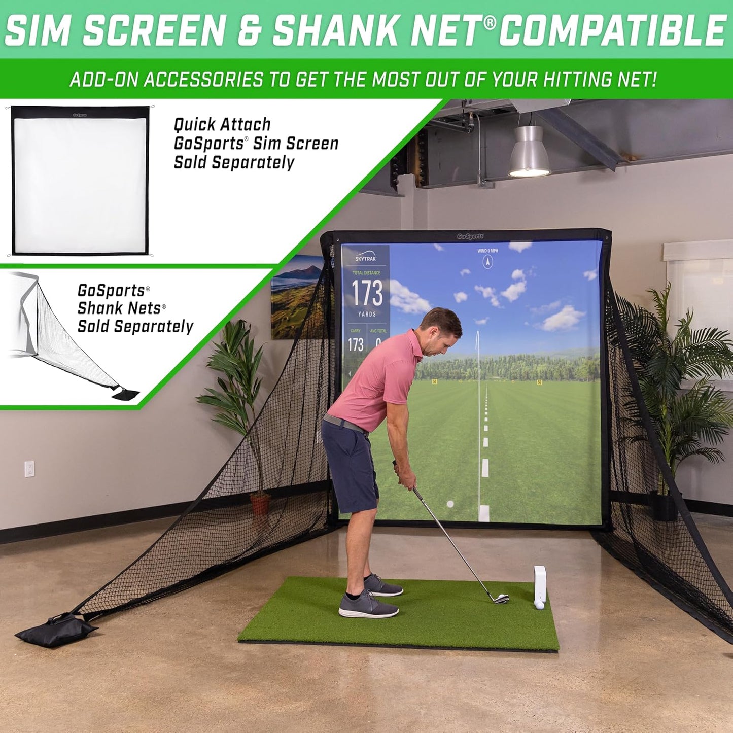 GoSports Elite Golf Practice Net with Steel Frame - Choose 10' or 7' Size