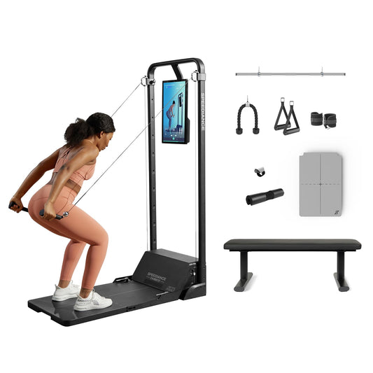 Smart Home Gym System, Gym Monster Multifunctional Smith Machine Home Gym Power Cage, All-in-one Cable Machine for Home Workout, Full Body Strength Training Fitness Exercise Machine