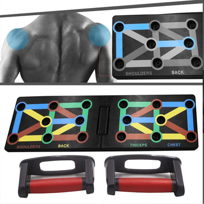 Cretee Push Up Board - Foldable Fitness Rack Training System 12 in 1 for Home Fitness