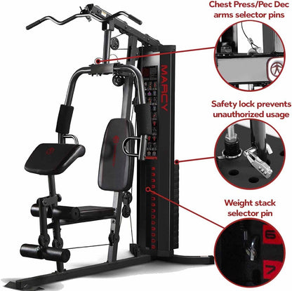Marcy Eclipse HG3000 Compact Home Gym with Weight Stack, 68 kg