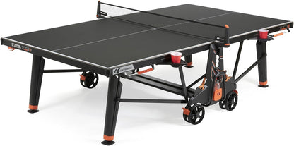 Cornilleau - 700X Outdoor Table Tennis Table and Functional - Ping Pong Table with 8mm Melamine Resin Top - Foldable - Weatherproof - Durable - Black or Blue