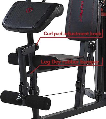 Marcy Eclipse HG3000 Compact Home Gym with Weight Stack, 68 kg