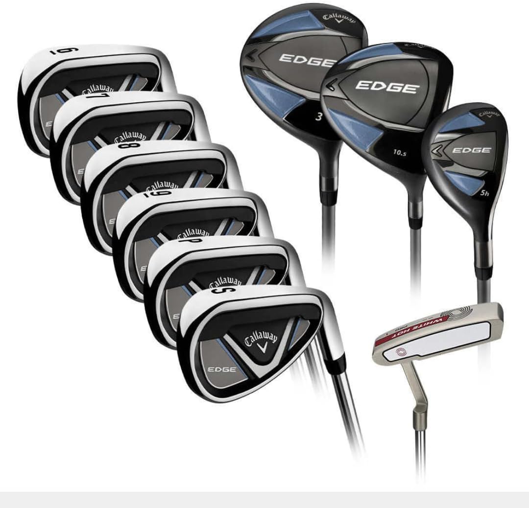 2024 Callaway Edge Men's Golf Club Set - 10-Piece Steel Set with Regular Flex for Right-Handed Male Golfers