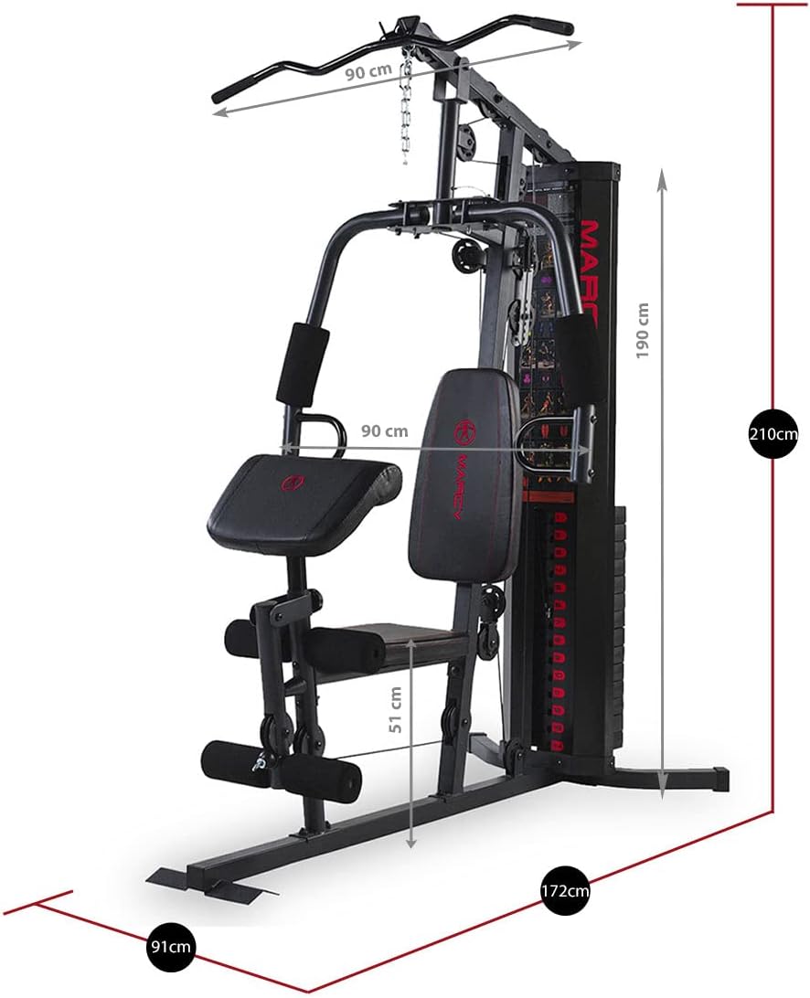 Marcy Eclipse HG3000 Compact Home Gym with Weight Stack, 68 kg