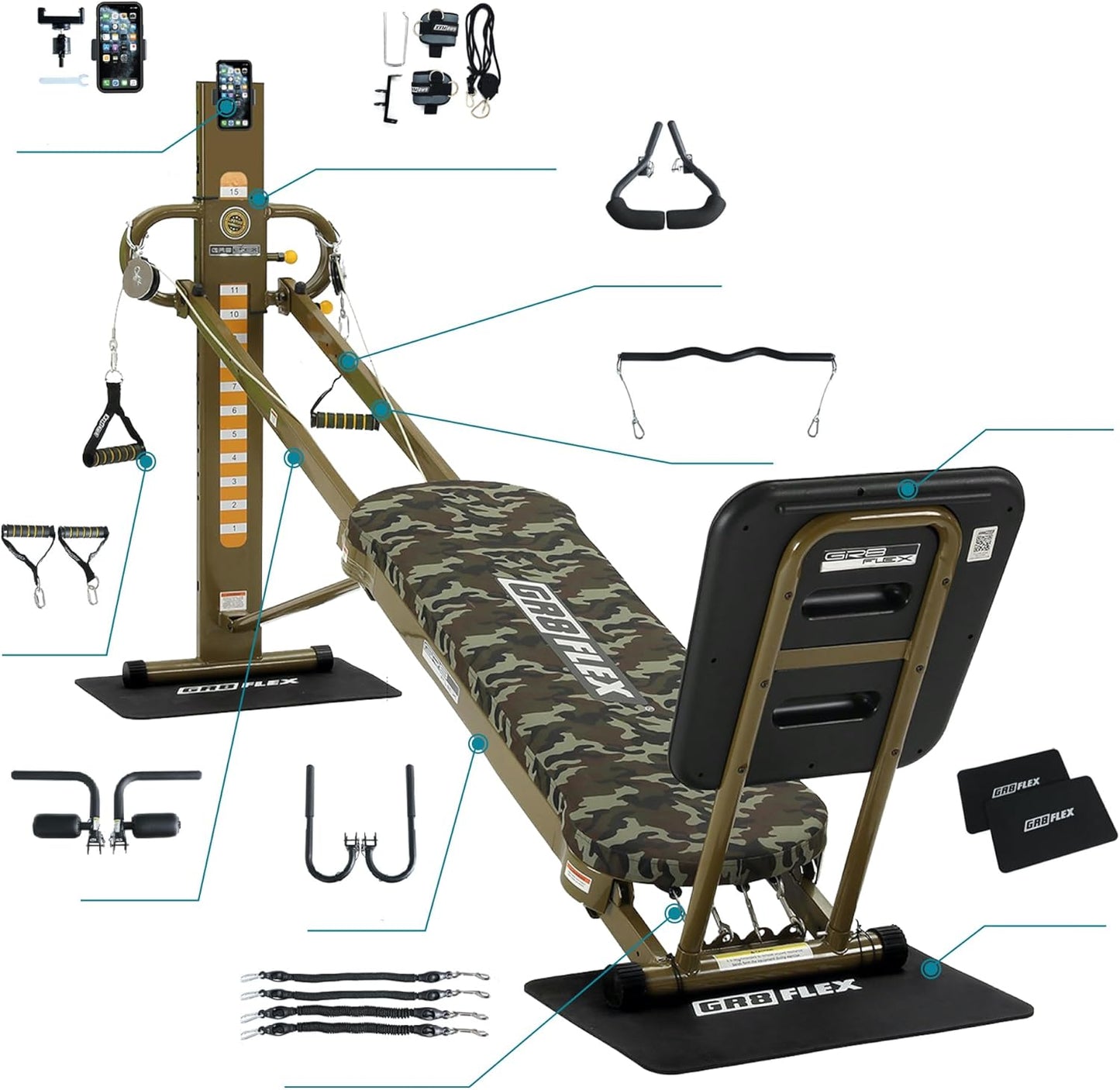GR8FLEX Total Luxury Gym Fit Your Home Style - Military XL Model