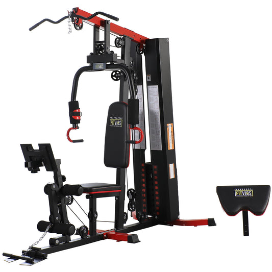 Home Gym, Multifunctional Workout Equipment with Leg Press, Exercise Equipment for Home with Pulley System, Home Gym Equipment for Full Body Strength Training