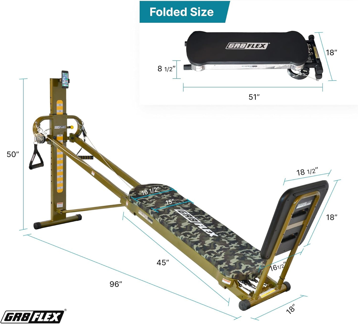GR8FLEX Total Luxury Gym Fit Your Home Style - Military XL Model