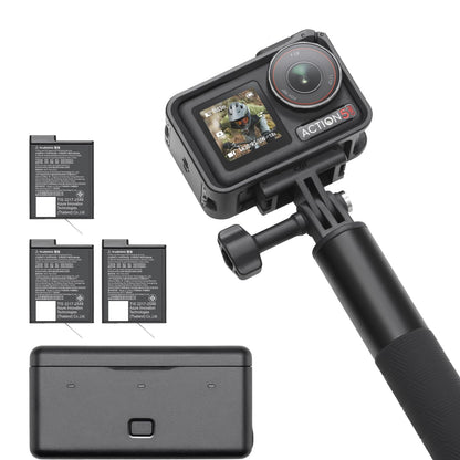 DJI Osmo Action 5 Pro Adventure Combo, Action Camera 4K With 1/1.3" sensor, 12h Extended Battery Life With 3 Batteries, Stabilization, Dual OLED Touchscreens, Mini Action Camera for Travel, Vlog