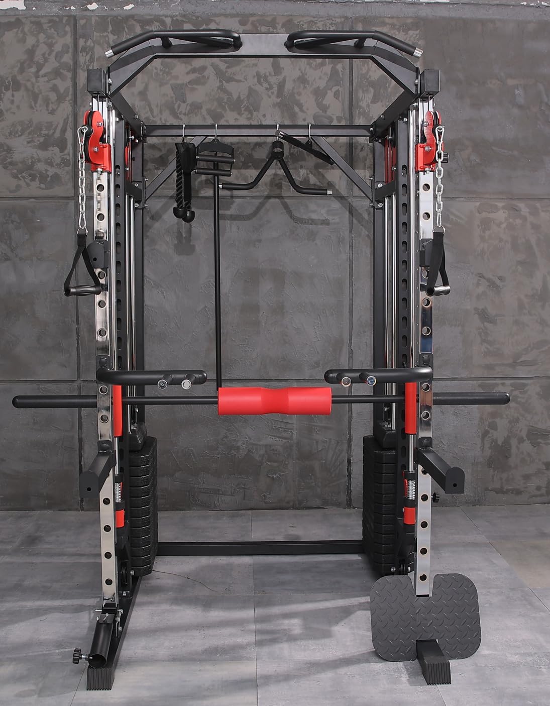 Strongway® Multi Gym Smith Machine with Weights 144KG Weight Stack Included - Multifunction Home Gym Dual Cable Pulley Dip Station Pull Up Bar Strength Training