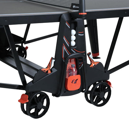 Cornilleau - 700X Outdoor Table Tennis Table and Functional - Ping Pong Table with 8mm Melamine Resin Top - Foldable - Weatherproof - Durable - Black or Blue