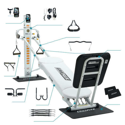 GR8FLEX Total Gym Fit Your Home Style - Pearl White XL Model
