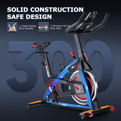 Wenoker Exercise Bike Indoor Cycling, Spin Bike Exercise Equipment for Home Gym Use with LCD Display & Tablet Holder Fitness Workout Cardio Training Machine