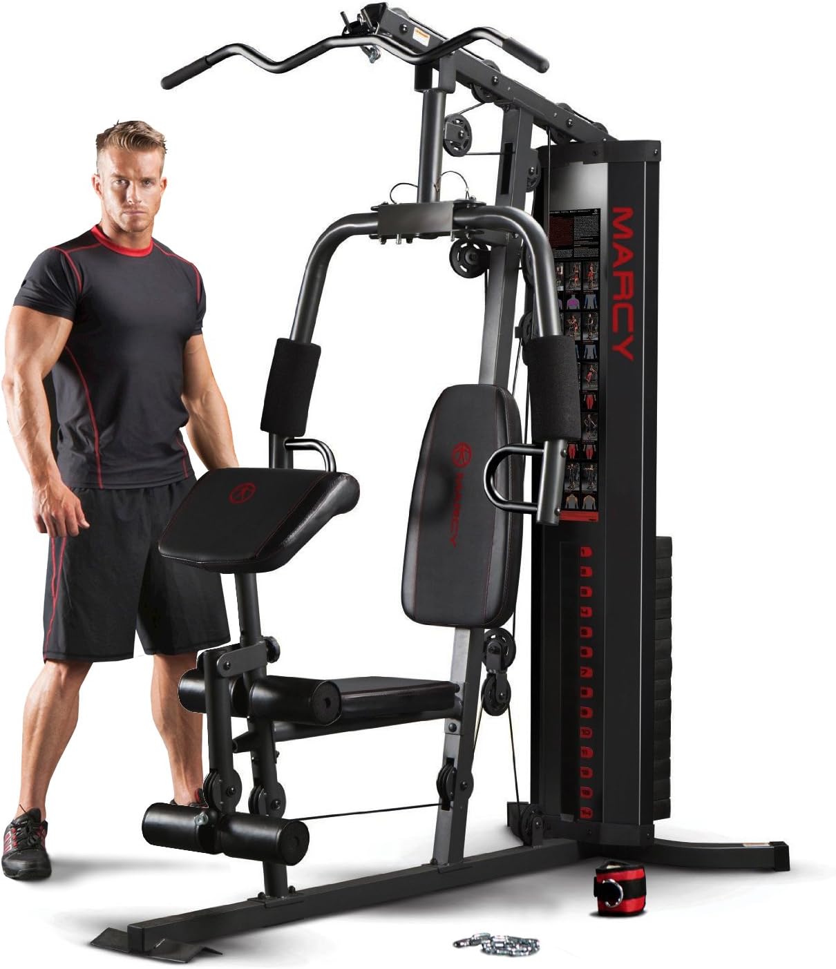 Marcy Eclipse HG3000 Compact Home Gym with Weight Stack, 68 kg