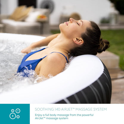 Lay-Z-Spa Hollywood Luxe AirJet Inflatable Hot Tub with LED Lights 4-6 person, 1.96 m x 66 cm