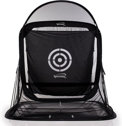 Spornia Spg-7 Golf Practice Net - Automatic Ball Return System w/Target Sheet, Two Side Barrier