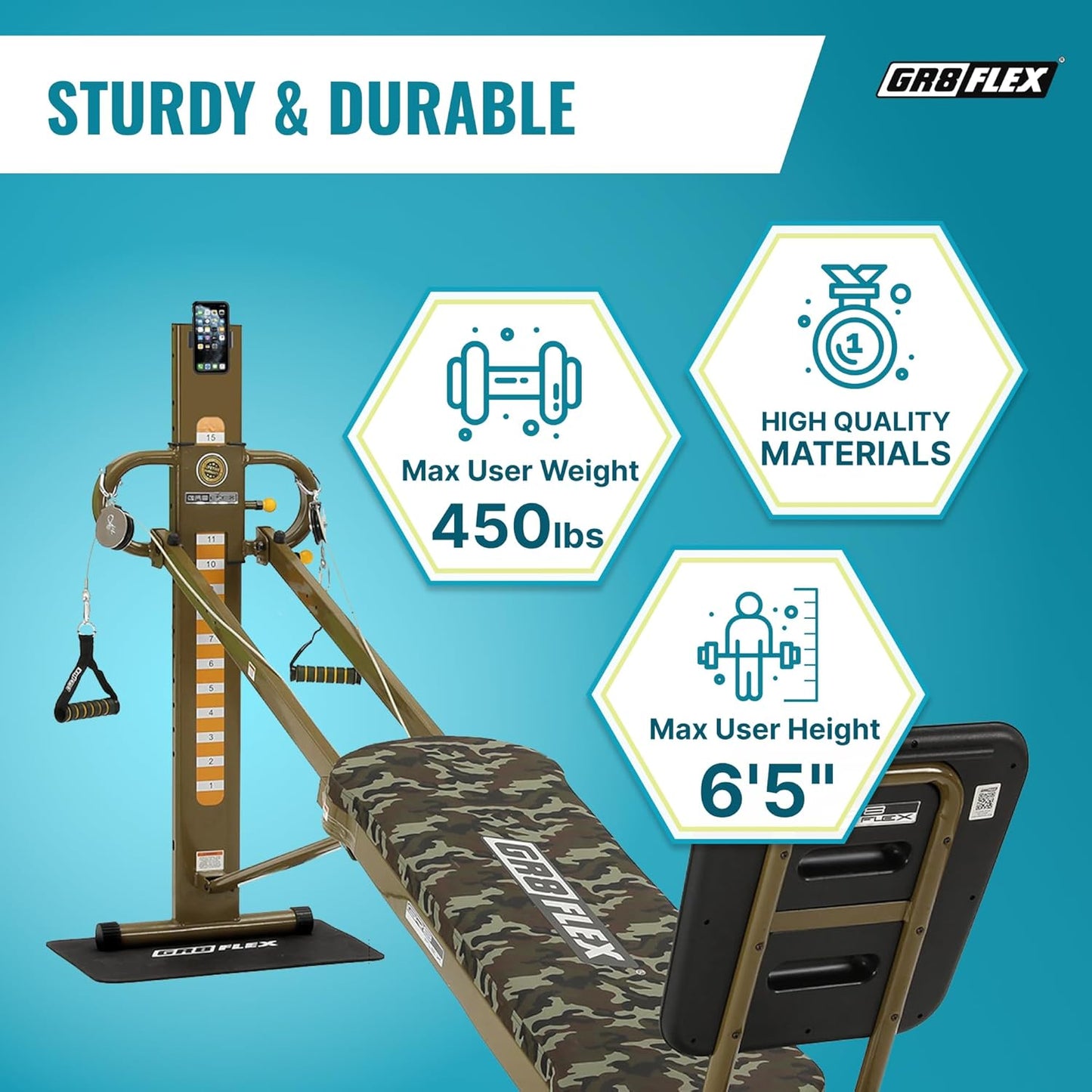 GR8FLEX Total Luxury Gym Fit Your Home Style - Military XL Model
