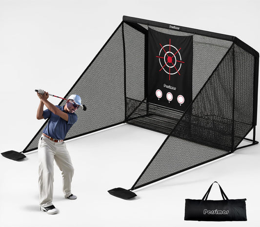 Golf Hitting Net with Steel Frame, 10ft / 7ft Golf Driving Net Selection, Golf Practice Net for Personal Driving Range Use Training in Backyard, Indoors and Outdoors
