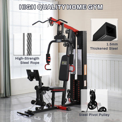 Home Gym, Multifunctional Workout Equipment with Leg Press, Exercise Equipment for Home with Pulley System, Home Gym Equipment for Full Body Strength Training