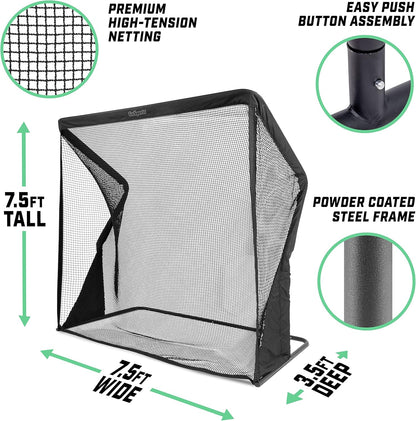 GoSports Elite Golf Practice Net with Steel Frame - Choose 10' or 7' Size